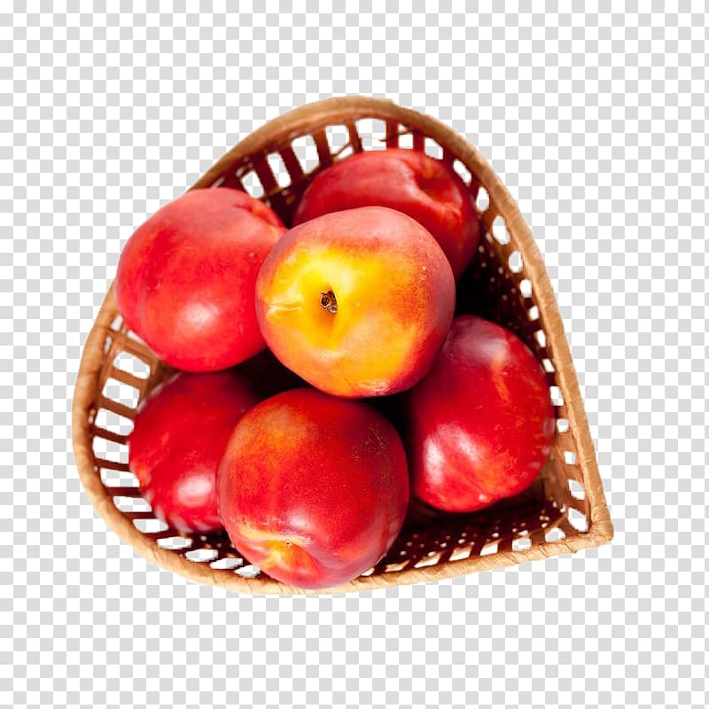 , Red apple on a basket transparent background PNG clipart