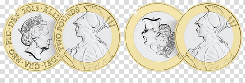 Two pounds Coin Britannia One pound Mint, pound coin transparent background PNG clipart