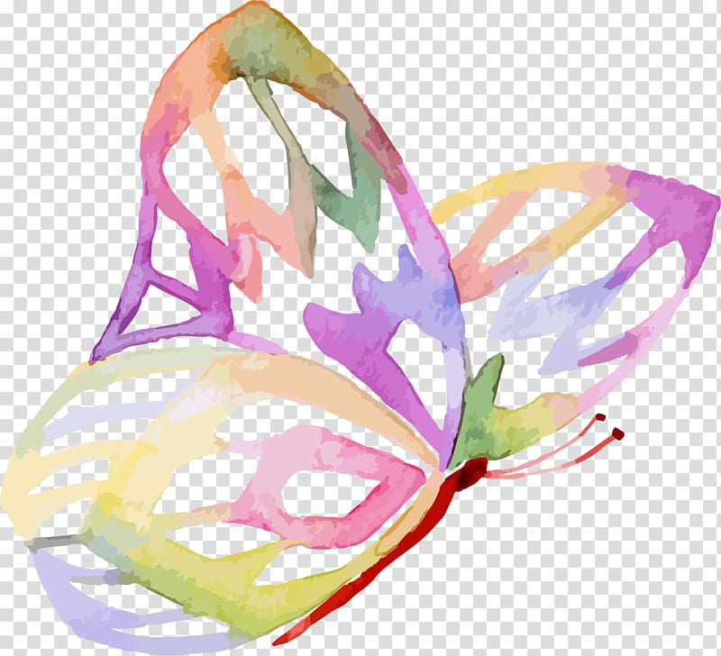 Watercolor painting Illustration, Water butterfly transparent background PNG clipart