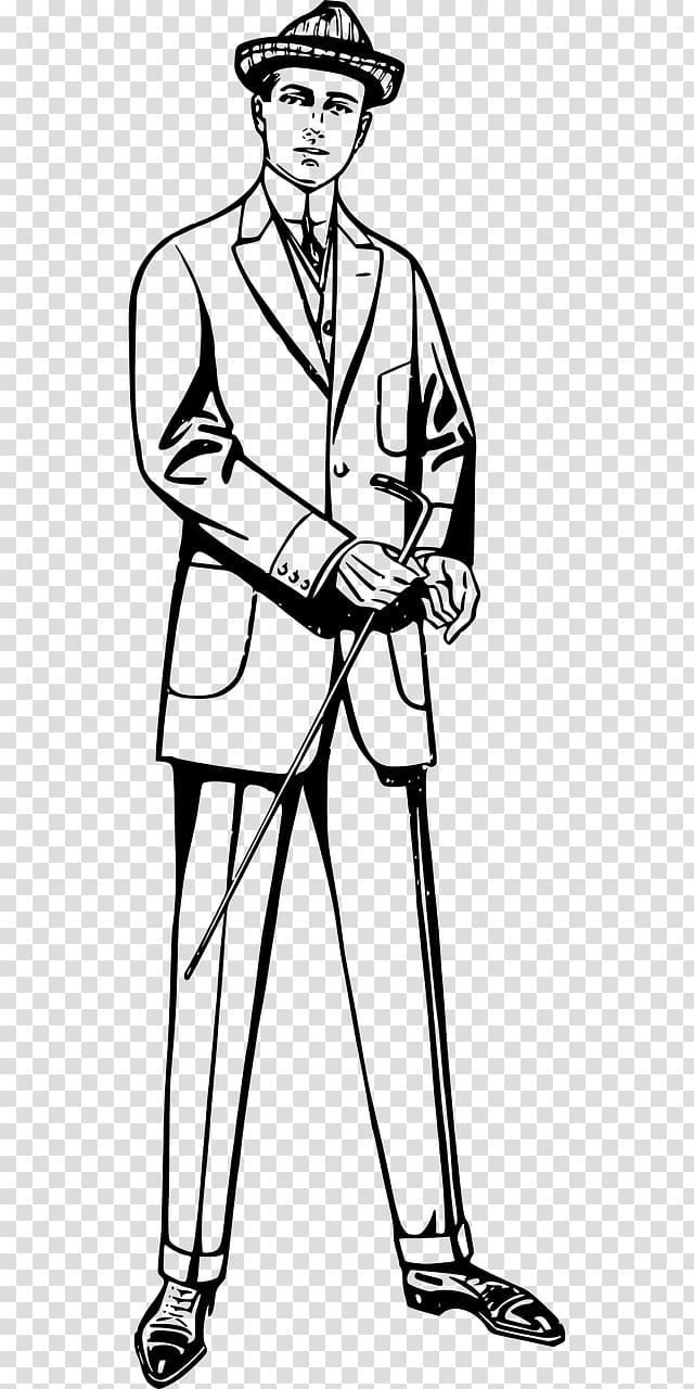 Suit Black and white , England gentleman transparent background PNG clipart