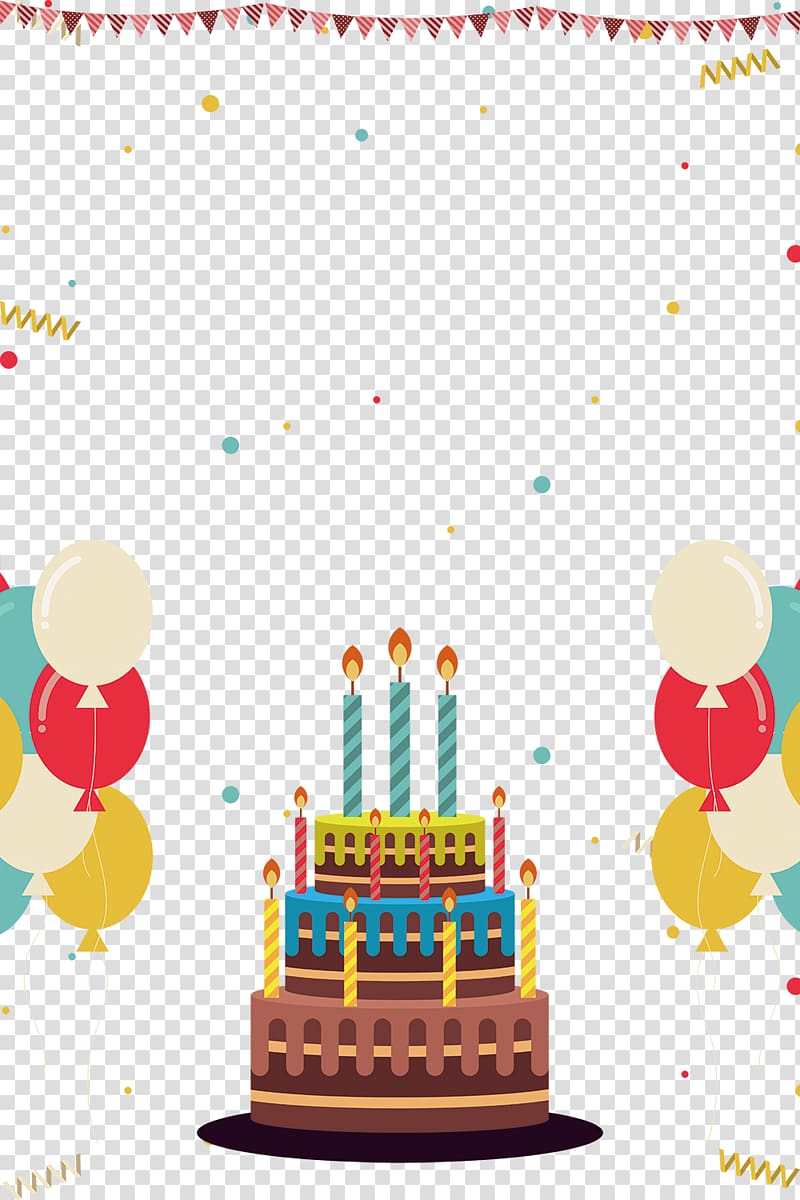 brown birthday cake illustration, Birthday cake, Multi-layer birthday cake transparent background PNG clipart
