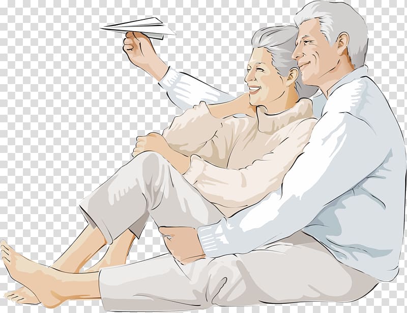 grandmother and grandfather , Old age Cartoon, Happy old man transparent background PNG clipart