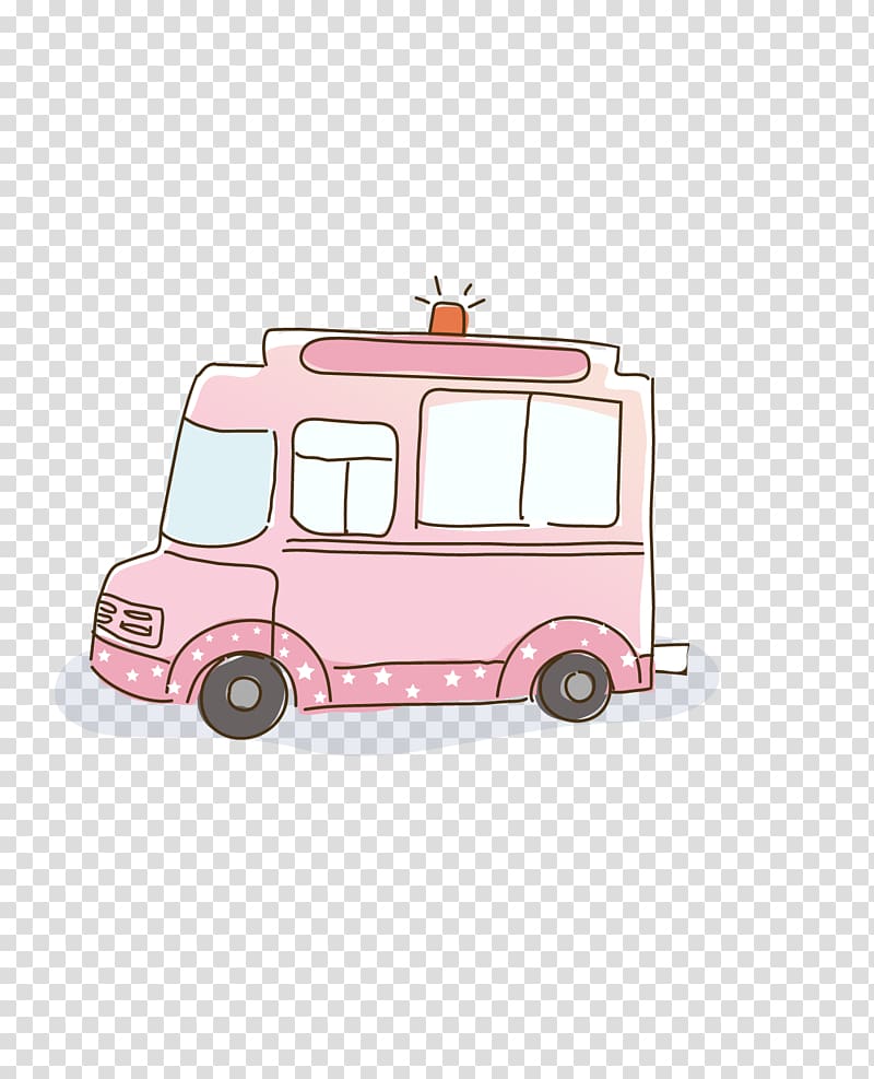 Car Pink, Hand-painted cartoon car transparent background PNG clipart