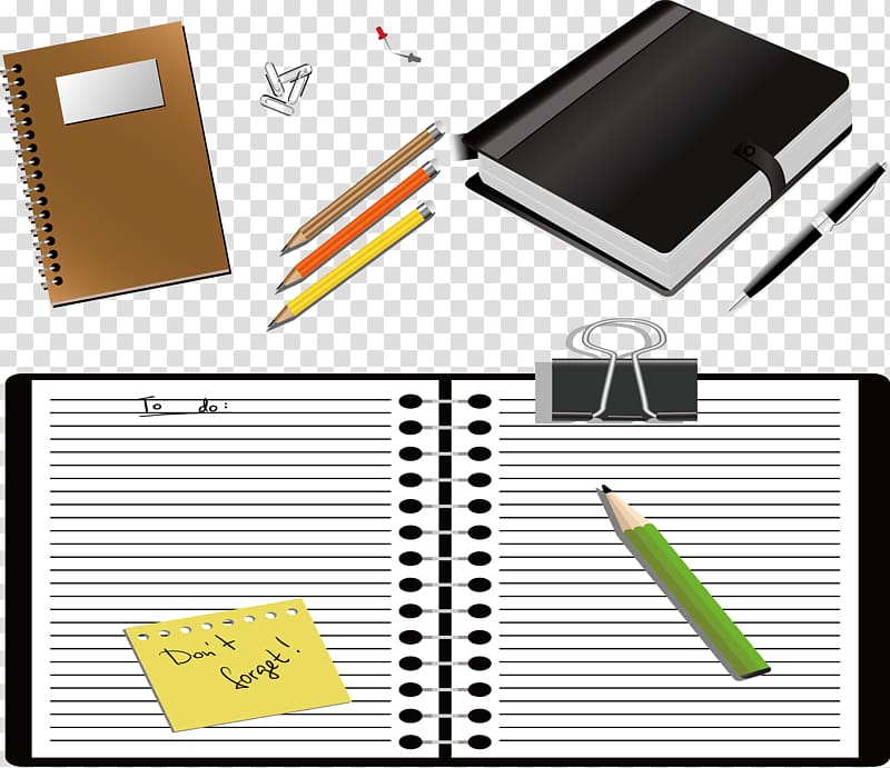 Paper Notebook Notepad Icon, Pencil clip Notebook transparent background PNG clipart