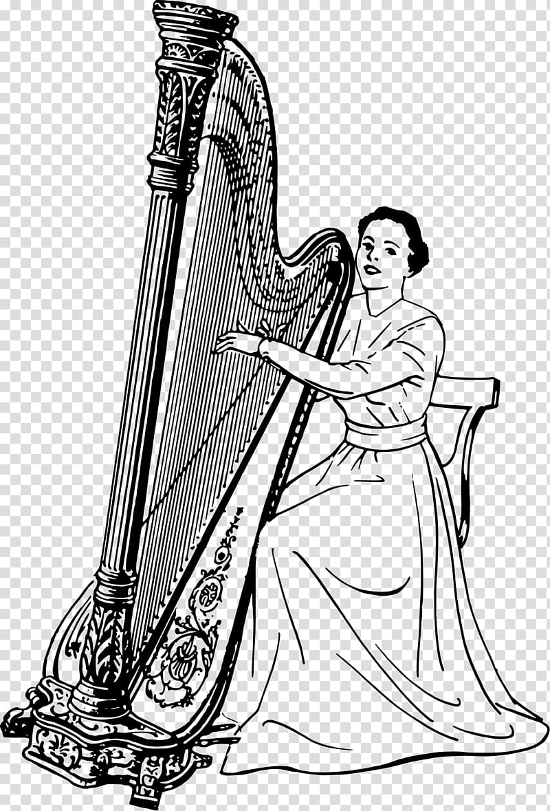 Konghou Celtic harp String Instruments, harp transparent background PNG clipart