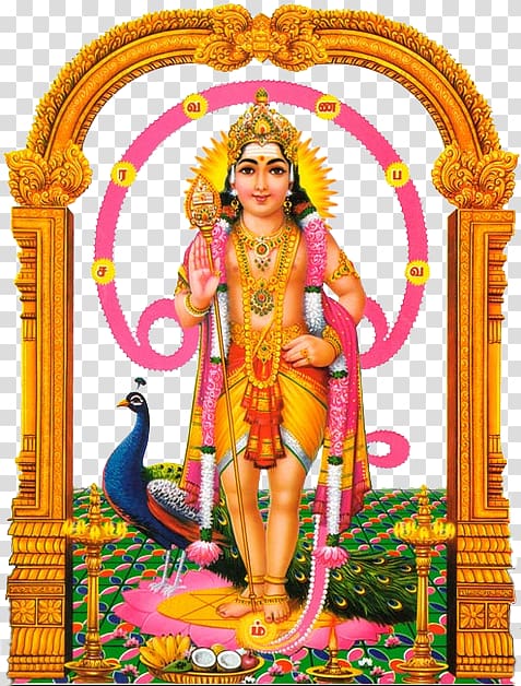 Hindu Deity illustration, Om Saravana Bhava Shiva Kartikeya Ganesha, Murugan transparent background PNG clipart