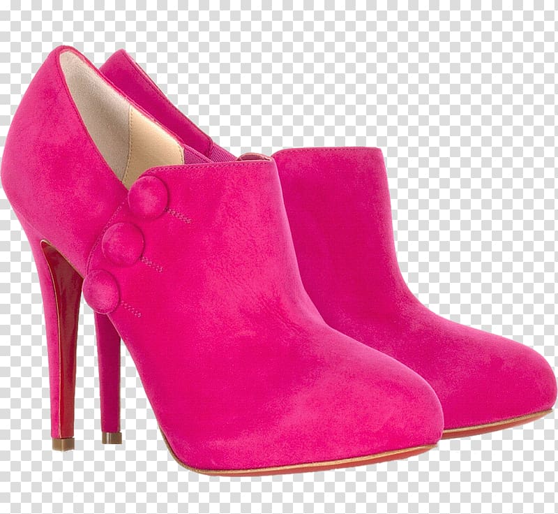 Shoe Fashion boot High-heeled footwear Wedge, Pink women shoes transparent background PNG clipart