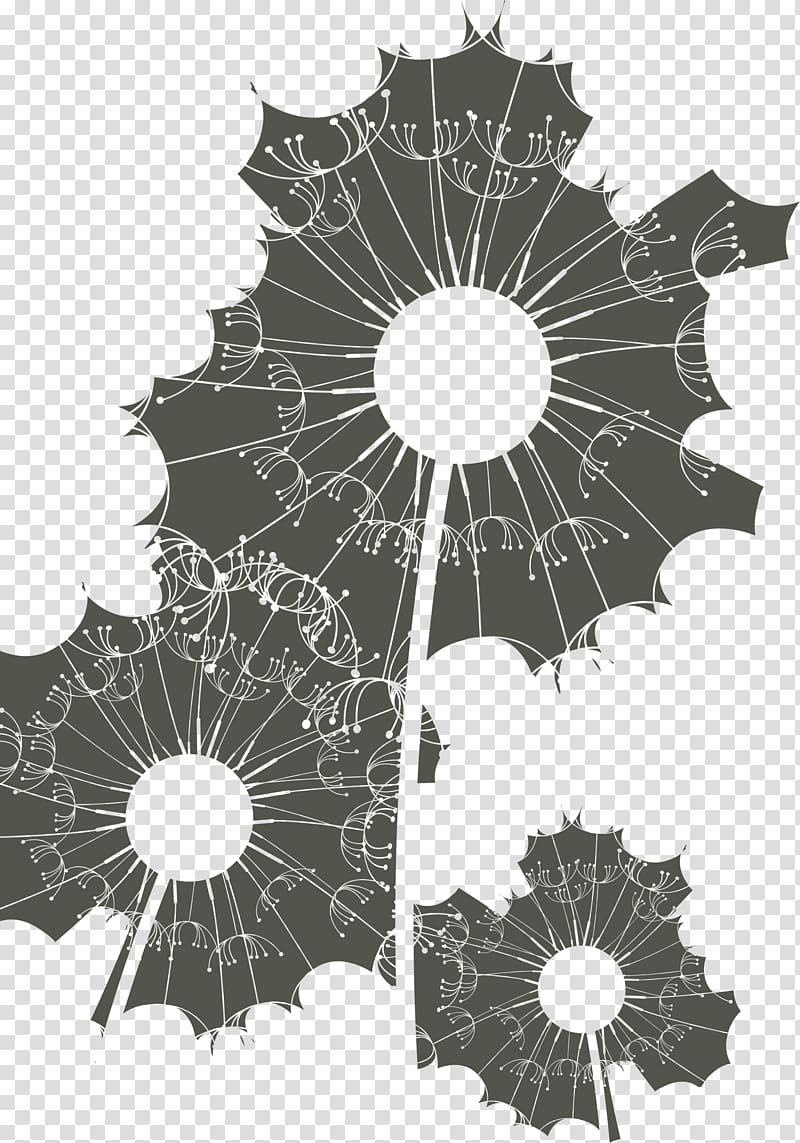Common Dandelion Graphic design, Black dandelion transparent background PNG clipart
