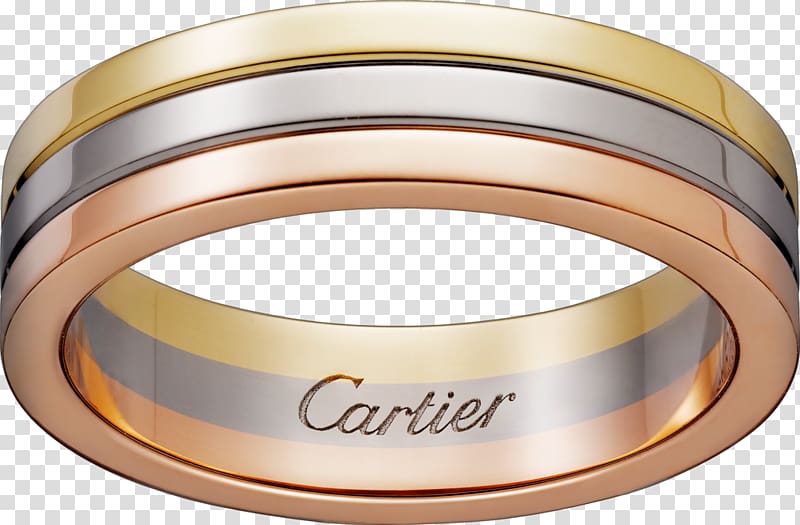 Colored gold Wedding ring Cartier, Pink band transparent background PNG clipart