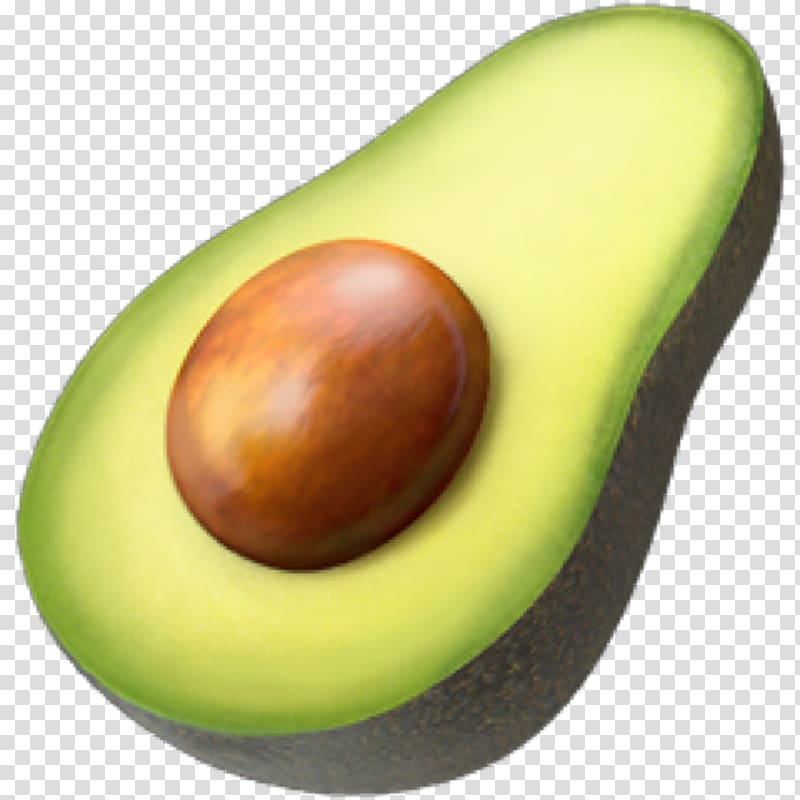 sliced avocado fruit illustration, Emoji domain Apple Avocado, Emoji transparent background PNG clipart