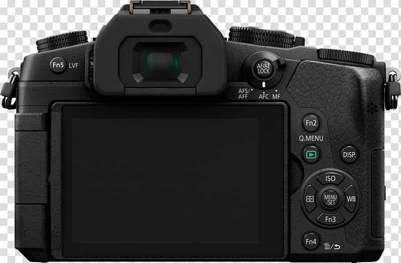 Panasonic Lumix DMC-G85/G80 Panasonic Lumix DMC-G7 Mirrorless interchangeable-lens camera Micro Four Thirds system, Camera transparent background PNG clipart