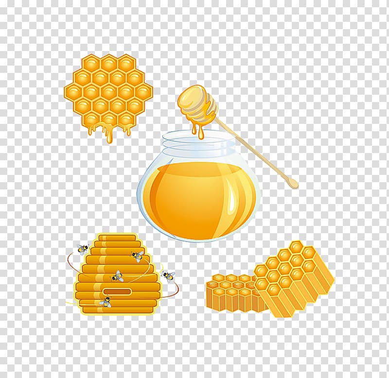 Bee Honey Cartoon Illustration, honey transparent background PNG clipart