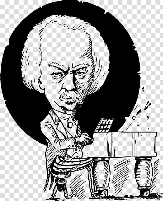 Ignacy Jan Paderewski Cartoon Caricature, keyboard player transparent ...