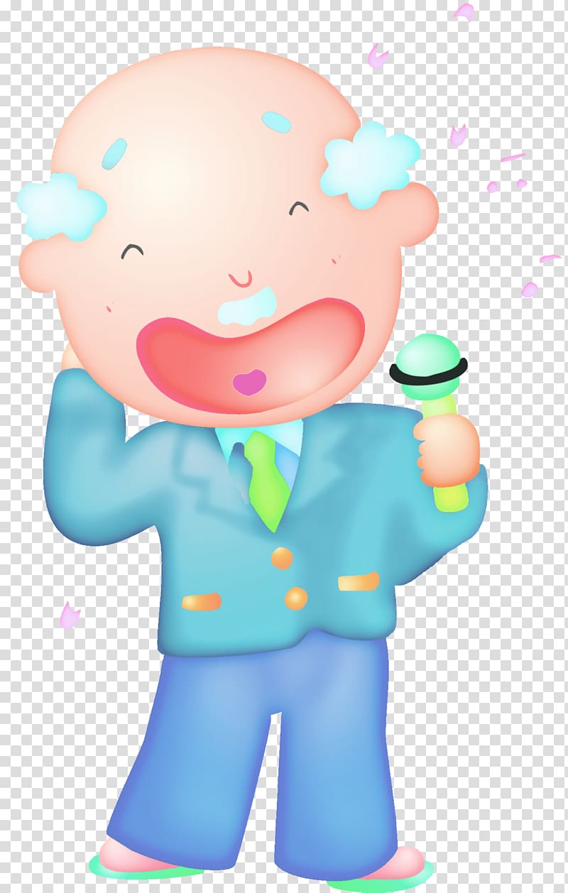 Microphone Singing Cartoon, Singing the elderly transparent background PNG clipart
