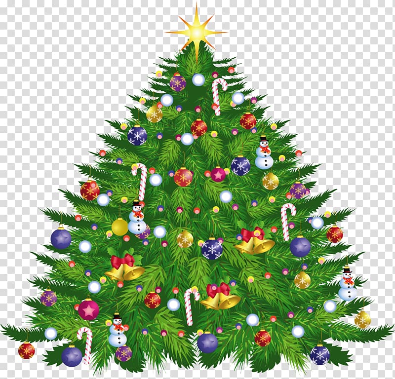 Christmas tree illustration, Large Christmas Deco Tree transparent background PNG clipart