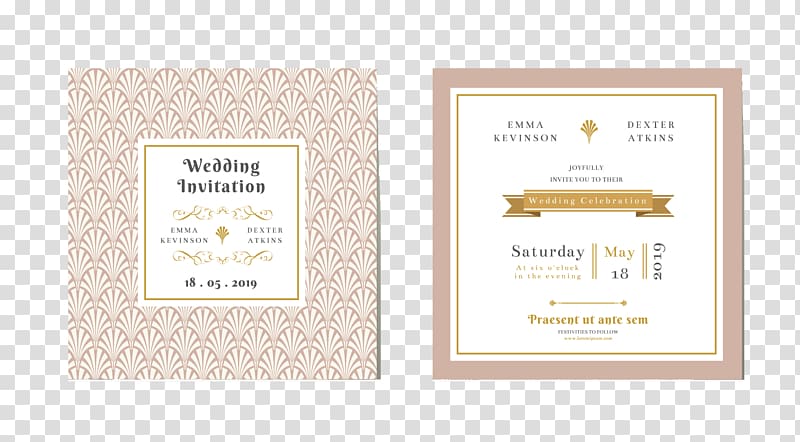 Brand Font, Exquisite cartoon wedding invitation design material transparent background PNG clipart