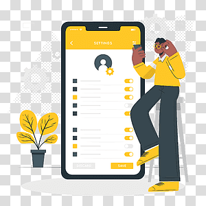 illustration, Personal settings, options, profile, phone, app, interface, user, settings transparent background PNG clipart thumbnail