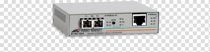 Allied Telesis AT MC1004 Fiber media converter Optical fiber Ethernet, others transparent background PNG clipart