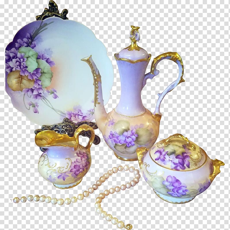 Tableware Porcelain Ceramic Lavender Lilac, hand painted transparent background PNG clipart