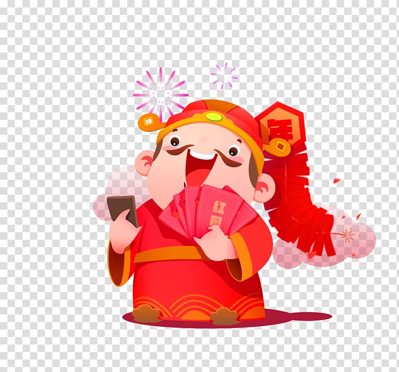 Chinese Style Cartoon Drawing Red Envelope New Year Element PNG Images