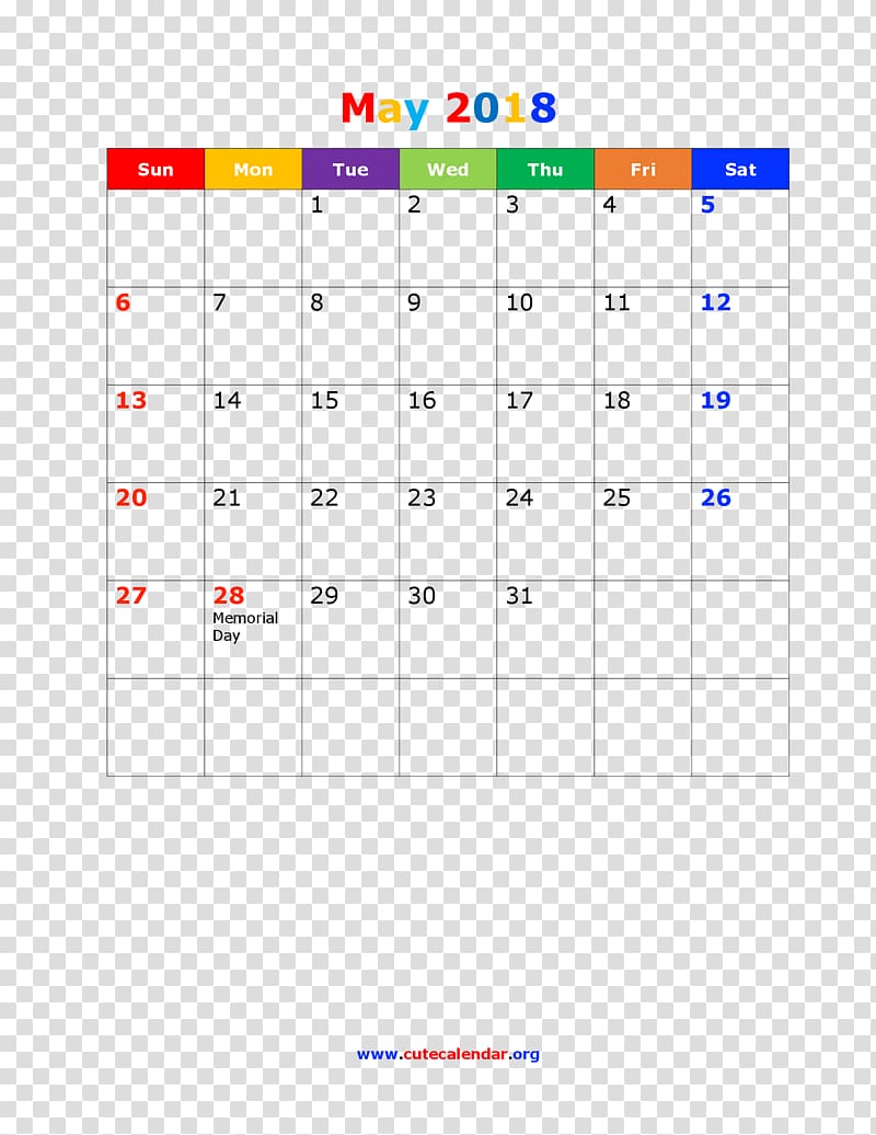 Calendar 0 Month May June, june 2018 transparent background PNG clipart