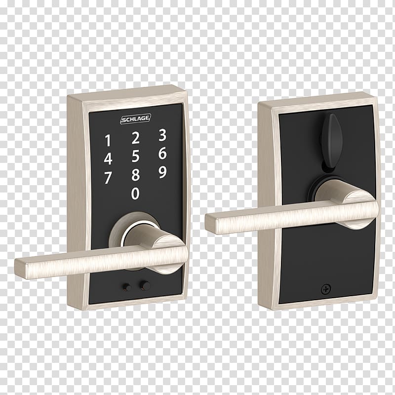 Schlage Lockset Keypad Door handle, electronic locks transparent background PNG clipart