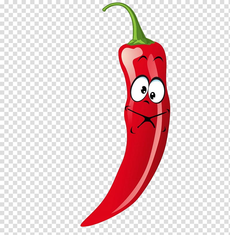 Chili con carne Bell pepper Chili pepper Vegetable Pungency, Red chili cartoon face transparent background PNG clipart