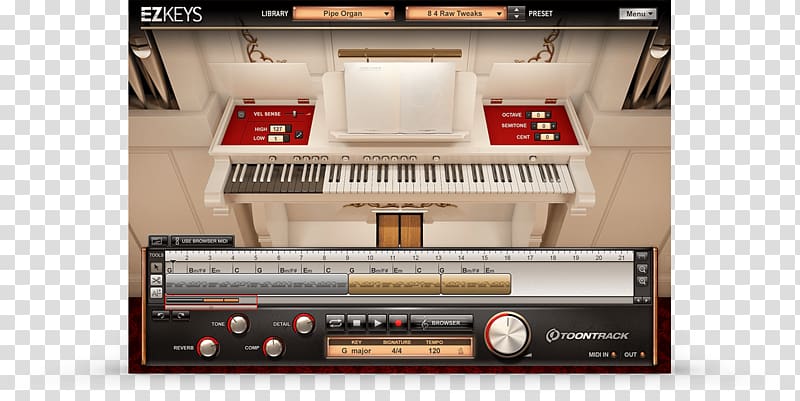 Pipe organ Keyboard Piano Software synthesizer, keyboard transparent background PNG clipart