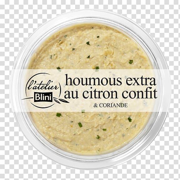 Hummus Blini Rillettes Confit Gravy, lemon transparent background PNG clipart