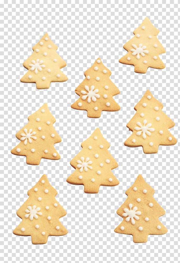 Cream Christmas tree Cookie, Christmas Cookies transparent background PNG clipart
