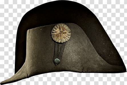 brown and black leather panel, Napoleon Hat transparent background PNG clipart