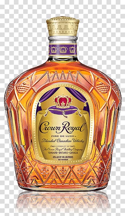 Crown Royal Blended whiskey Canadian whisky Distilled beverage, larger than whiskey barrel transparent background PNG clipart
