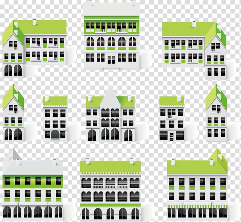 House Building Green home Icon, houses transparent background PNG clipart