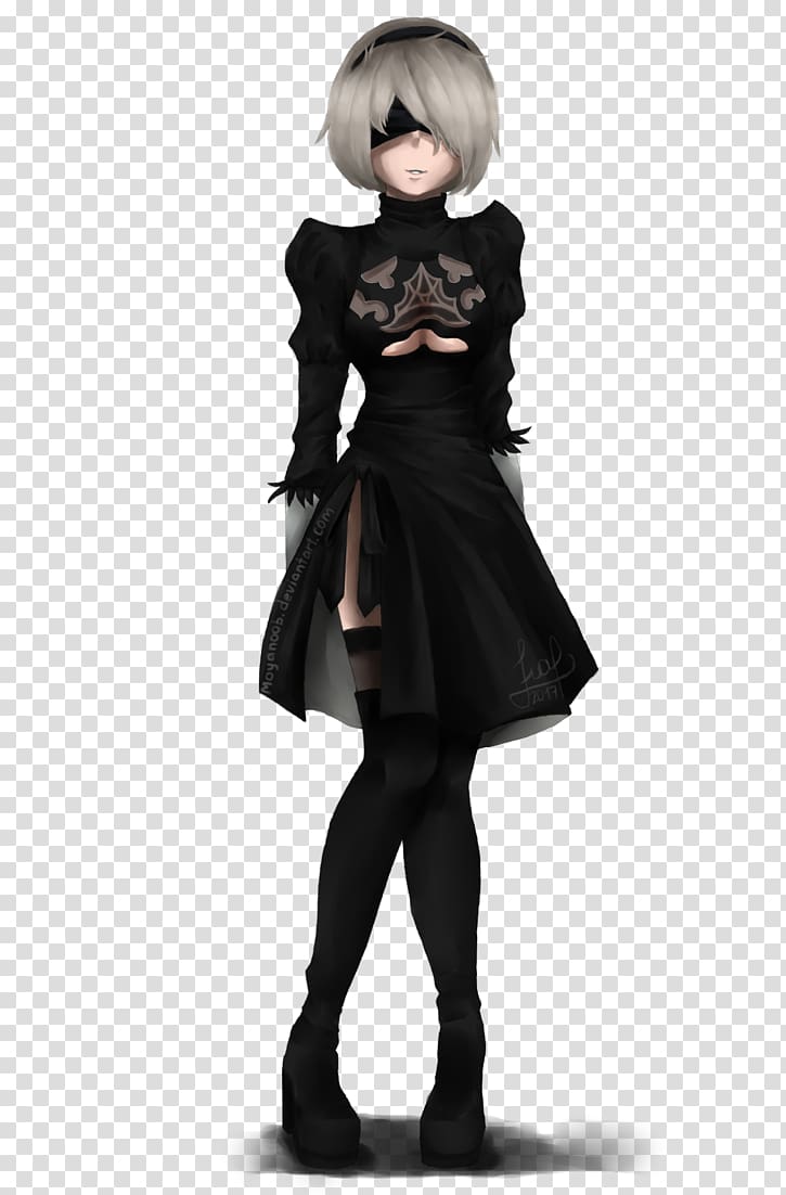 Costume Outerwear Black M, Nier Automata transparent background PNG clipart