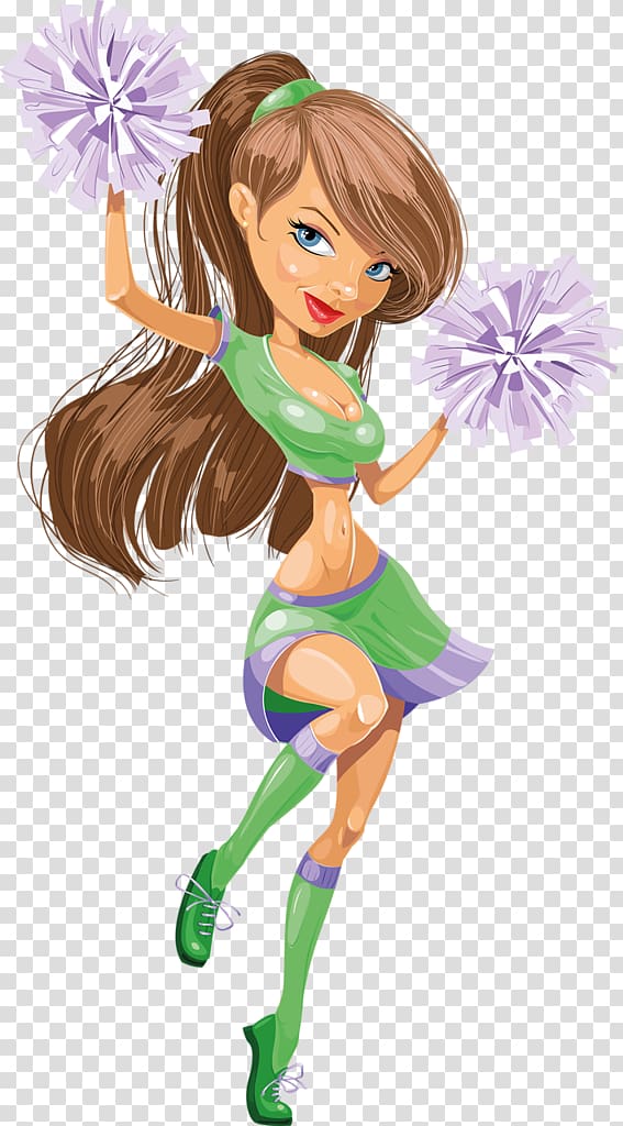 woman holding pimpongs, , Cheerleader transparent background PNG clipart