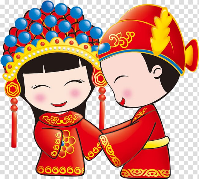Chinese marriage Wedding Bride, Wedding Doll transparent background PNG clipart