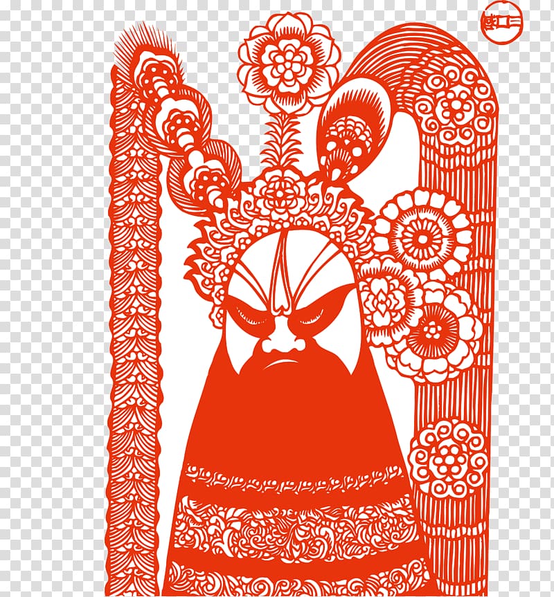 Chinese paper cutting Peking opera Papercutting Art Chinese opera, Facebook transparent background PNG clipart