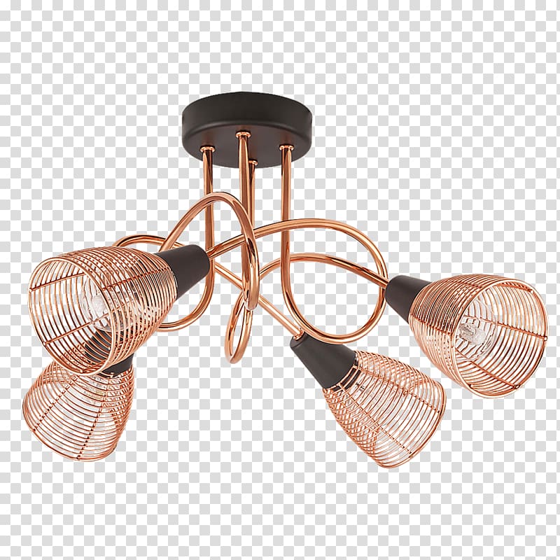 Light fixture Incandescent light bulb Edison screw Copper, fancy ceiling lamp transparent background PNG clipart