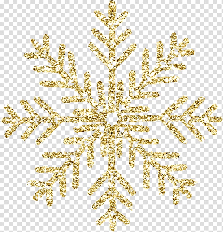 Christmas ornament Snowflake Christmas tree, gold leaf transparent background PNG clipart