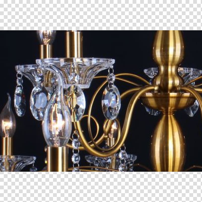 Chandelier Brass Lamp Crystal Gold, luster transparent background PNG clipart