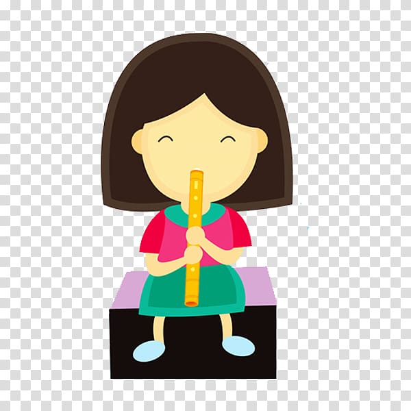 the girl who blows the flute transparent background PNG clipart