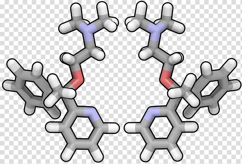 Doxylamine Histamine H1 receptor Antihistamine Enantiomer Structural formula, heno transparent background PNG clipart