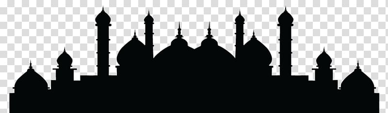 silhouette of dome building, Mosque Silhouette Mecca Islam, Islam mosque transparent background PNG clipart