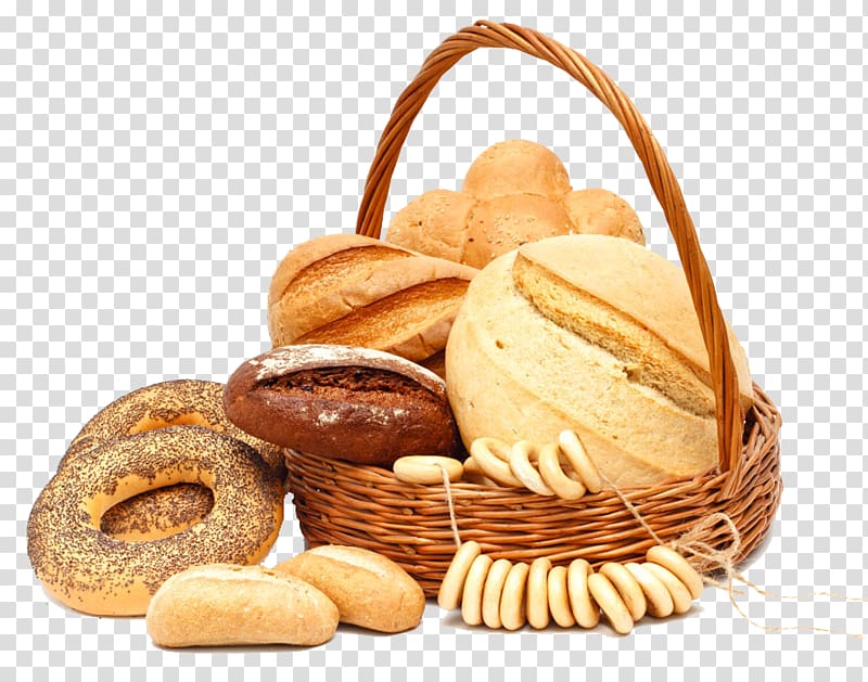 breads in basket, Bagel Bakery Baguette Potato bread, Bread food basket transparent background PNG clipart