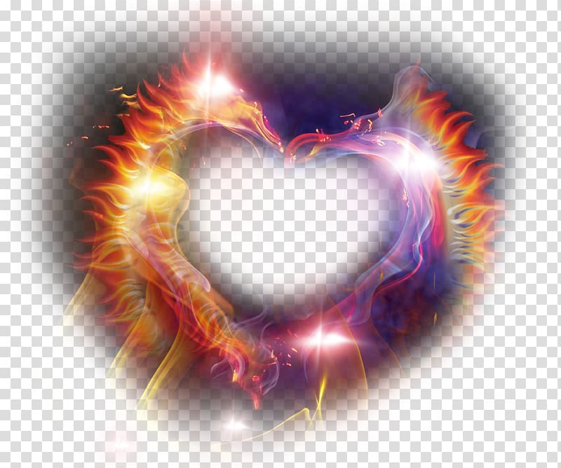 Luminous flame Ring of Fire Combustion, Heart-shaped luminous flame ring of fire transparent background PNG clipart