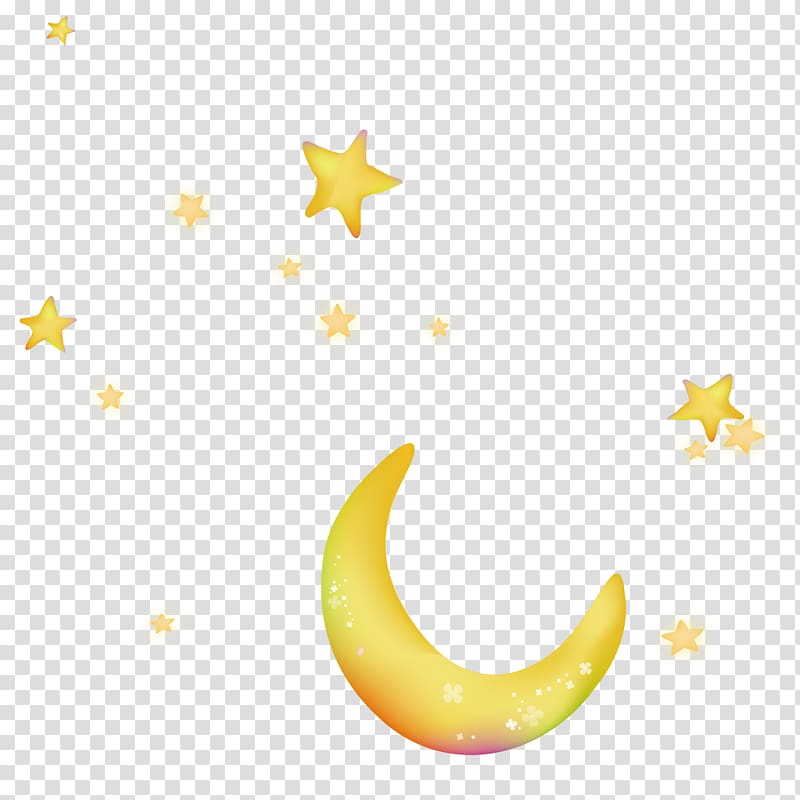 yellow moon and star illustration, Moon Night sky Star, Moon and Stars transparent background PNG clipart