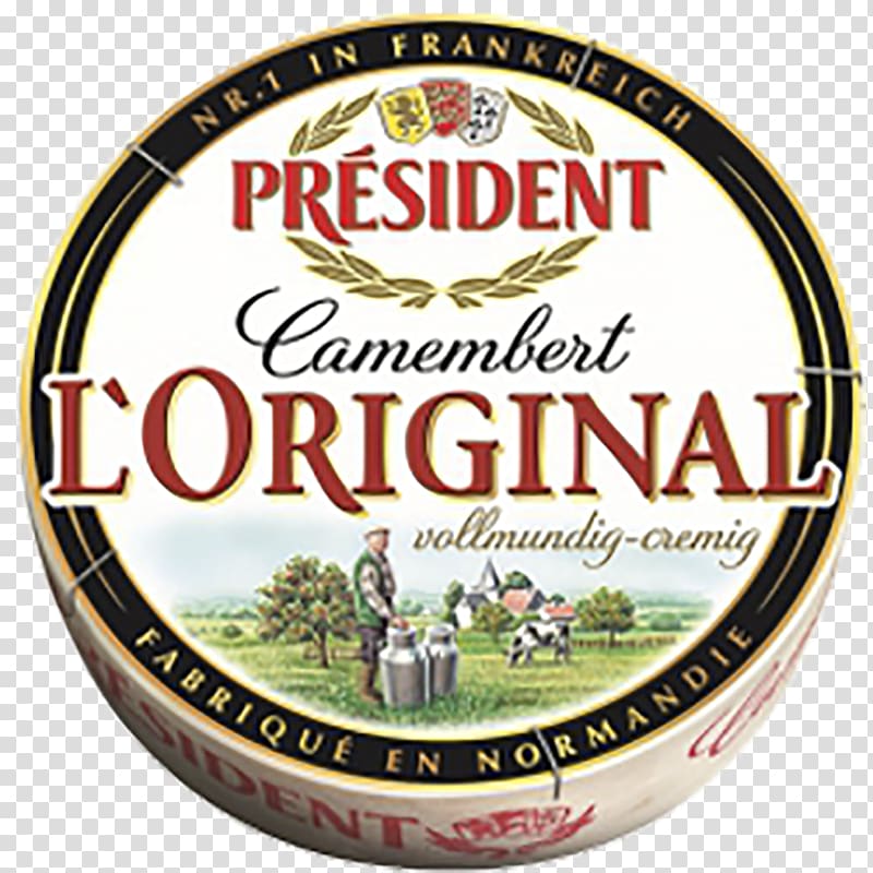 Camembert Président Brie Cheese Formatge de pasta tova amb pell florida, cheese transparent background PNG clipart