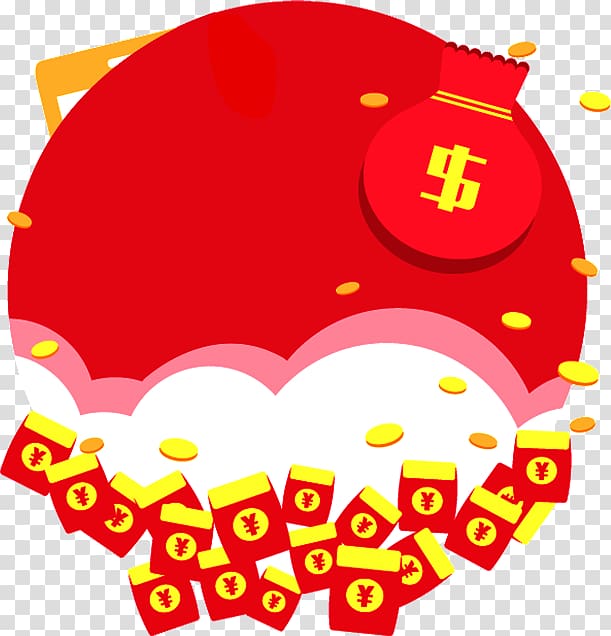 Red envelope WeChat Software, Grab a red envelope it transparent background PNG clipart