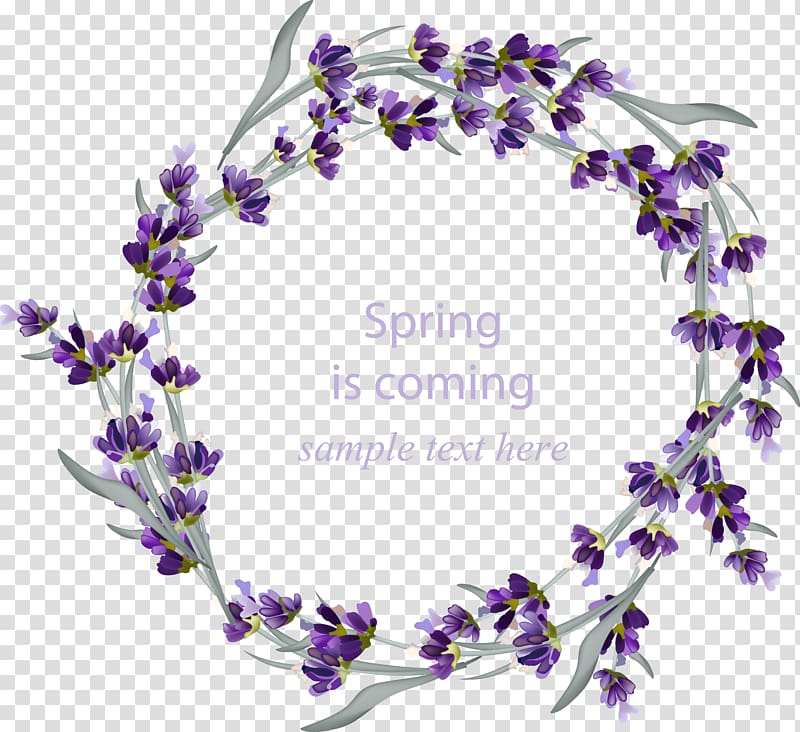 Wedding invitation Lavender Wreath Flower, hand painted purple flowers, purple flowers wreath border transparent background PNG clipart