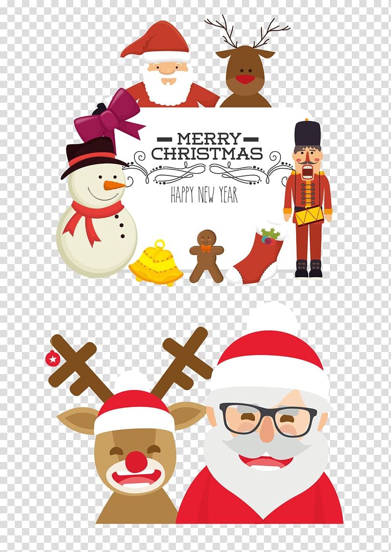 Santa Claus Reindeer Christmas, cartoon Santa Claus Reindeer transparent background PNG clipart